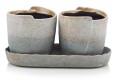   Calida dual   doniczki  25x11cm-11h , Domowe ogrody, 926.006.25, kolor krem z szarością - 1
